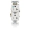 Leviton Duplex Straight Blade Receptacle, 5-20R, 20 A, 125V AC, 2 Pole, 3 Wire, Flush Mount, Grounded T8300-W - alternate 1