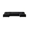 Homeroots Black Velvet U Shaped Sofa and Chaise Sectional With Toss Pillows 643882 - alternate 10