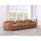 Homeroots 129" Chestnut Italian Leather Reclining USB Sofa 632889 - alternate 9