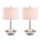 Jonathan Y Cecile 25.5" Glass Teardrop LED Table Lamp, Mercury Silver/Chrome, 2PK JYL1081A-SET2 - alternate 1