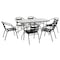 Flash Furniture 7PC Patio Set-55" Glass Table, 6 Black Chairs TLH-089REC-017CBK6-GG - alternate 1