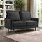 Homeroots 57" Black And Dark Brown Velvet Loveseat 543728 - alternate 6