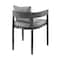 Armen Living Menorca Outdoor Patio Dining Chairs in Aluminum with Gray Cushions - Set of 2 LCMQCHGR - alternate 8