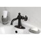 Kingston Brass One-Handle Single-Hole Bathroom Faucet with Knurled Handle and Push Pop-Up Drain, Naples Bronze KSD354RKZNB - alternate 4