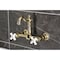Kingston Brass Two-Handle Wall Mount Bridge Kitchen Faucet, Polished Brass KS2442PX - alternate 6