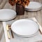Elama Arthur 6 Piece Stoneware Dinner Plate Set in Matte White with Gold Rim ELM-ARTHUR6D - alternate 6