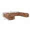 Homeroots Chestnut Italian Leather Power Reclining U Shaped Twelve Piece Sectional With Console 634662 - alternate 14