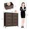 Homeroots 32" Brown Steel and Fabric Eight Drawer Chest 484690 - alternate 3