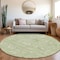 Homeroots 8' Artichoke Green And Ivory Round Damask Washable Indoor Outdoor Area Rug 603493 - alternate 9