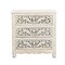 Homeroots 30" White Solid Wood Distressed Three Drawer Nightstand 521193 - alternate 9