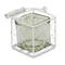 Homeroots 4" White Glass and Metal Lattice Tabletop Lantern Candle Holder 488179 - alternate 7