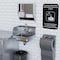 Amgood Stainless Steel Wall Mounted Hand Sink 17 in. x 15 in. w/Left Side Splash and Gooseneck Faucet SINK HS-17SS-L-Z - alternate 9