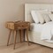 Homeroots 22" Oak Solid Wood Round One Drawer Nightstand 722587 - alternate 4