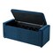 Homeroots 47" Navy Blue and Black Upholstered Velvet Bench with Flip top 530672 - alternate 8