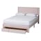 Baxton Studio Elora Modern Light Pink Pleated Velvet Queen Size Storage Bed 255-13812-ZORO - alternate 10