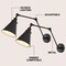 Jonathan Y Rover 7 in. Classic Industrial Metal Adjustable Arm LED Wall Sconce, Black, 2PK JYL7462E-SET2 - alternate 9