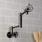 Kingston Brass Wall Mount Pot Filler Faucet with Knurled Handle, Oil Rubbed Bronze KS4105RKX - alternate 6