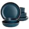 Gibson Home Rockabye 12 Piece Melamine Dinnerware Set in Dark Teal 136597.12 - alternate 1