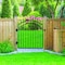 Nuvo Iron 45in Wx56in H Tiger Eye Gate Arched Rails, 48in W Openings, Self Close Hardware w/Double Side Handle ITGA4556 - alternate 9