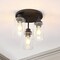 Jonathan Y Jonah 12" 3-Light Bohemian Farmhouse Iron/Seeded Glass LED Semi Flush Mount, Black/Clear JYL7556A - alternate 9