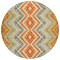 Homeroots 8' Beige Orange And Red Round Geometric Washable Indoor Outdoor Area Rug 581523 - alternate 8