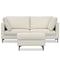 Homeroots 76" Cream Fabric Sofa With Ottoman With Black Legs 641069 - alternate 7