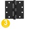 Global Door Controls 4.5 in. x 4.5 in. Commercial Full Mortise Square Corner Door Hinge with Fixed Pin - Pack of 3 CP4545BBNRP-US19-3 - alternate 1
