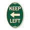 Signmission Keep Left Sign Left Arrow, 12 Inch X 18 Inch Architectural Oval, Heavy Gauge Aluminum A-OV-G-1218-23893 - alternate 1