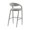 Homeroots 30" Light Gray and Black Faux Leather and Iron Low Back Bar Height Bar Chair 569185 - alternate 8