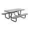 Leisure Craft 6' Standard Picnic Table, Perforated Metal, Portable, Granite T6XPP-PERF-GRANITE - alternate 1
