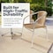 Flash Furniture Square Table Set, Aluminum, Plastic, Rattan, Stainless Steel, Grey TLH-ALUM-24SQ-020BGECHR2-GG - alternate 14