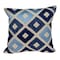 Homeroots 18" Beige and Blue Diamond Cotton Throw Pillow With Embroidery 529266 - alternate 7