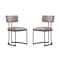 Manhattan Comfort Juno Contemporary Modern Vegan Leather Metal Side Chair in Taupe - Set of 2 DC1609-2 - alternate 1