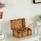 Vintiquewise Farmhouse Antique-Style Wood Treasure Chest with Leather Straps & Front Latch, Small QI004849.S - alternate 7