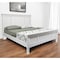 Homeroots White Carved Geometric Distressed Solid Wood Queen Bed Frame 571383 - alternate 1