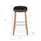 Homeroots Set of Two Black and Natural Heavy Duty Plastic and Wood Backless Bar Height Bar Chairs, 2PK 628739 - alternate 6