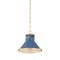 Hudson Valley Lighting Highclere 12.75 in. Pendant in Aged Brass/Soft French Blue by Mark D. Sikes MDS2404-AGB/FBL - alternate 1
