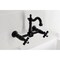 Kingston Brass Two-Handle Wall Mount Bridge Kitchen Faucet, Matte Black KS2440PKX - alternate 6