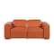 Homeroots 77in Orange and Brown Italian Leather Power Reclining Loveseat With Storage 720547 - alternate 1