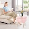 Simple Deluxe Vanity Chair Stool with Storage, Ottoman Soft Faux Fur Padded Makeup Seat, Adjustable Height Footst 3A88HKOTTOASMPNK - alternate 6