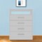 Homeroots Modern White Four Drawer Dresser with Hutch 403742 - alternate 6