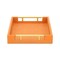 Homeroots 16" Orange And Gold Faux Shagreen Handmade Serving Tray With Handles 625650 - alternate 9