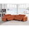 Homeroots Camel Italian Leather Modular L Shaped Five Piece Corner Sectional 534858 - alternate 9