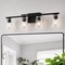 Vaxcel Sedona 4-Light Vanity Light, Matte Black, Clear Glass, 30.75-In. Wide W0593 - alternate 9