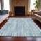 Homeroots 9' X 12' Mint Green And Ivory Striped Washable Indoor Outdoor Area Rug 631549 - alternate 7