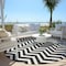 Homeroots 8' Black And Ivory Round Chevron Washable Indoor Outdoor Area Rug 595297 - alternate 8