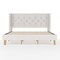 Martha Stewart Carmy King Upholstered Platform Bed, Tufted Wingback Headboard and Cushioned Siderails TW-B2503T-K-WH-MS - alternate 9