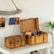 Vintiquewise Set of 2 Farmhouse Antique-Style Wood Treasure Chest with Leather Straps & Front Latch QI004849.2 - alternate 7