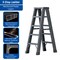 Wrightmaster 4.7 ft. Aluminum Step Ladder, 8 ft. Reach w/Double-Reinforced Pedal, 300 lb. Capacity ZoroHRZJ5B - alternate 7