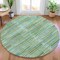 Homeroots 8' Artichoke Green And Teal Blue Round Striped Washable Indoor Outdoor Area Rug 631523 - alternate 6